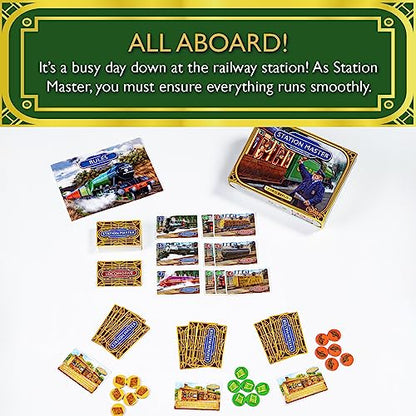 Calliope Station Master, Railroad Strategy Card Game, 2-6 Players | 30-50 Minutes, Place Railcars & Passengers, Action Cards, Second Edition, For Ages 8+
