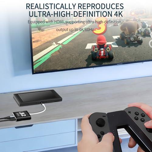 Dock for Switch 2, Portable Travel for Switch 2 Docking Station for TV, for Switch2 Tv Adapter with HDMI2.0/PD 100W/USB3.0 Port, Support 4K/1080P/120HZ/ TV Dock Mode, Black