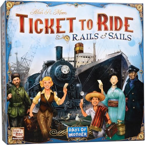 Asmodee Ticket to Ride Rails & Sails Board Game - Train Route-Building Strategy Game, Family Fun for Kids & Adults, Ages 10+, 2-5 Players, 90-120 Minute Playtime - style: Rails & Sails