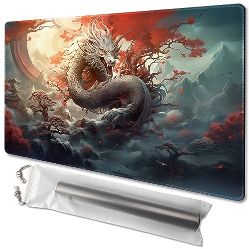 MTG Playmat Size 24x14in Free Storage Bags Non-Slip Backing Printing, Ideal for Card Game Enthusiasts TCG Playmat (Legendary,No with Zone) - color: Legendary-no With Zone