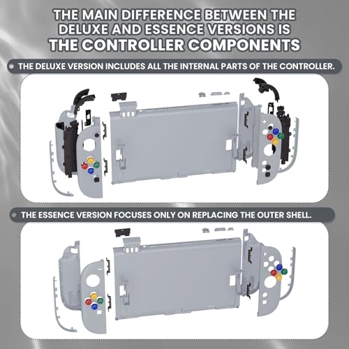 eXtremeRate DIY Replacement Shell Buttons for Nintendo Switch 2, Custom Full Set Rear Back Plate Controller Housing with Button for Switch 2 Console & Joycon 2 - Deluxe Version - New Hope Gray - color: New Hope Gray