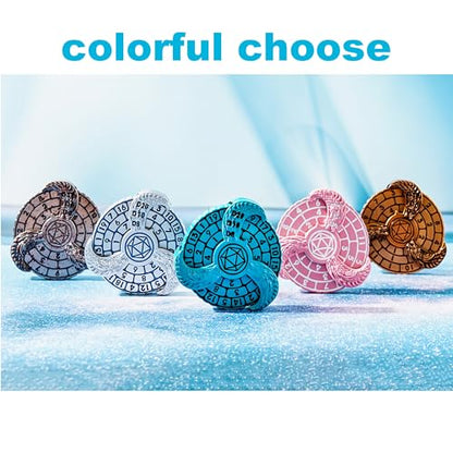 7-in-1 Spinner DND Dice Set, Rotate Metal Rotate Dungeons and Dragons DND Compass Dice, Cool RPG Role Playing Table Game Dice(Blood) - color: Black Blue