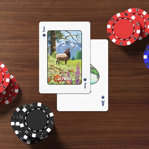 99FOX Nature Reserve National Park Playing Cards, Premium Black Core Paper Poker Deck with Linen Texture, Scenic Landscape Wildlife Art, Gift for Card Game Lovers, Collectors