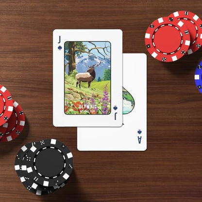 99FOX Nature Reserve National Park Playing Cards, Premium Black Core Paper Poker Deck with Linen Texture, Scenic Landscape Wildlife Art, Gift for Card Game Lovers, Collectors