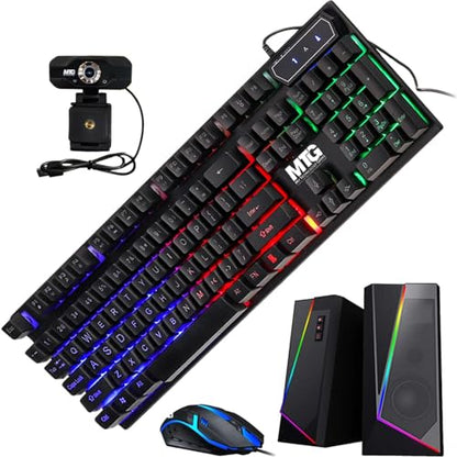 TechMagnet All in one Desktop Computer,Cheetah 4,Intel Core i5 4th Gen,16GB DDR3,240GB SSD,New 24 inch Curved Display,MTG RGB Keyboard Mouse,RGB Speaker and Webcam,USB Wi-Fi,Windows 11(Renewed) - size: 16GB/240GB SSD, style: 24 Inch