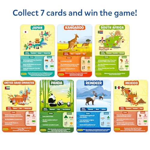 Skillmatics Guess in 10 Animals & Countries Combo - Card Game for Kids | For Boys, Girls, & Families Who Love Card Games, Educational Toys, Travel Games, Trivia, Gifts for Ages 6, 7, 8, 9, 10 & Up - style: Animals & Countries Combo