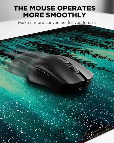 Mouse Pad, Desk Mat, 31.5x11.8in Large Mousepad, Green Forest | Desk Pad with Stitched Edge & Rubber Non-Slip Bottom, Gaming Mouse Pad, Extended Mousepad for Home, Office - color: Green Forest