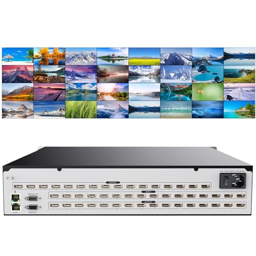 ICUIXIAN 16x32 HDMI Matrix Switch 4K@30Hz with Web GUI, IR Remote, Rs-232 | Rack Mount HDMI Matrix 16x32 Switcher & Splitter, LAN Port, EDID, HDCP, Backlit Crystal Button (16 input 32 output matrix) - size: 16x32 Matrix 4K30Hz
