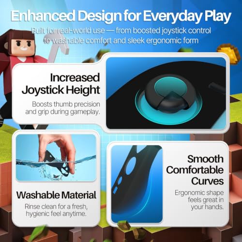 TNP JoyCon 2 Case Cover for Nintendo Switch 2 2025 - Soft Anti-Slip Silicone Protective Skin with Thumb Grip Caps Compatible with Nintendo Switch 2 Joy-Con 2 Controllers, 2 Pack (Black) - color: Black