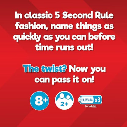 5 Second Rule Relay - Family Party Game - Electronic Relay Baton - Shout It Out & Pass It Fast! - for 2 or More Players, for Kids Ages 8 and Up - style: Relay
