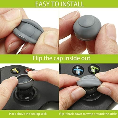 24-Pack Anti-Slip Silicone Thumb Grip Caps, 12 Colors High Sensitivity Joystick Covers with 360° Textured Dots for PS5 PS4 Xbox Series X/S Xbox One Xbox 360 Controller