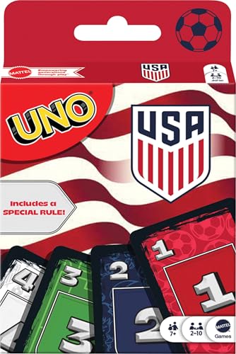 Mattel UNO US Men's National Team Card Game for Kids, Adults & Family with a Special Rule. - style: UNO Soccer