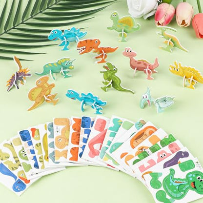 LOMIMOS Educational 3D Cartoon Puzzle,3D Jigsaw Cartoon Model Creative Learning for for Kids Art Crafts Gifts DIY Decoration (Dinosaur) - style: dinosaur