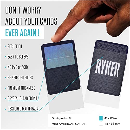 Ryker Mini American Board Game Sleeves Card Protectors (100 Qty, Clear, 41x63 mm) - size: Mini American