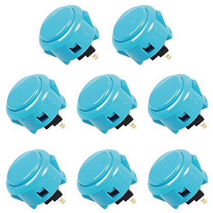 Sanwa JLF-TP-8YT Joystick + Sanwa 8 pcs OBSF-30 Push Button Bundle Kit Color : Light Blue - for Arcade Game 4 & 8 Way Adjustable, Video Game Joystick - color: Blue