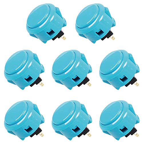 Sanwa JLF-TP-8YT Joystick + Sanwa 8 pcs OBSF-30 Push Button Bundle Kit Color : Light Blue - for Arcade Game 4 & 8 Way Adjustable, Video Game Joystick - color: Blue