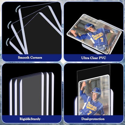 100 Top Loaders with 100 Penny Sleeves, 3 x 4 Clear 35PT Card Protectors | 100 Top Loaders, 100 Penny Sleeves, Crystal Clear, Fits Standard Cards, Complete Protection - size: 100 Toploaders + 200 Soft Card Sleeves