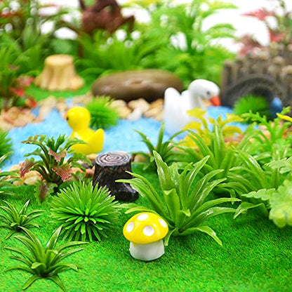 MOMOONNON 100pcs Model Trees Miniature Plants Fairy Garden Scenery Artificial Wargame Fake Trees Model Railroad Scenery Diorama Supplies Landscape