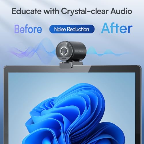 EMEET SmartCam S800 4K Webcam for Streaming, 1/2'' Sensor, Supports HDR, PDAF&TOF Dual-autofocus, 1080P@60fps, 2 Noise-Cancelling Mics, 40°-73° FOV, Perfect for Live Streaming & Online Meetings - style: S800 1/2" Sensor Dual Autofocus