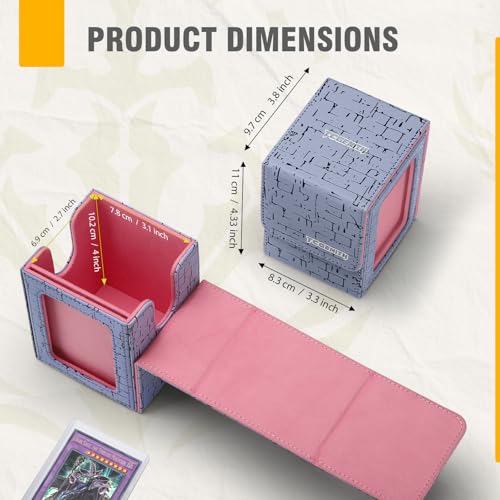MTG Commander Deck Box with Display Window, Magnetic Closure Card Case Holds 100+ Double-Sleeved Cards, PU Leather TCG Storage Box Compatible with PTCG, Sports & Trading Cards (Pink) - color: Blue