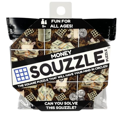 Squzzle Puzzle Brain Teaser | Screen-Free Mind Game | Great for Classrooms & Travel, Collect All Designs (Money (Travel Pouch))