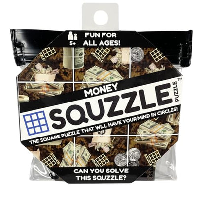 Squzzle Puzzle Brain Teaser | Screen-Free Mind Game | Great for Classrooms & Travel, Collect All Designs (Money (Travel Pouch))