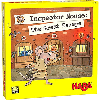 HABA Inspector Mouse: The Great Escape - Detective Board Games for Family Night, Cooperative Memory Games for Ages 5+, Includes 3D Playing Board with Fun Sounds