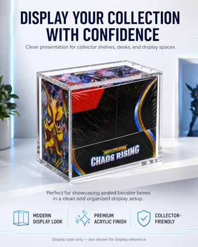2 Pack Booster Box Acrylic Case for US-Size PKMN Booster Boxes | 5mm Ultra-Clear Acrylic with Magnetic Lids, Dust-Resistant and UV-Resistant Display, Inner Size: 5.4" L × 3.1" W × 4.9" H - size: (2-Pack)Booster Box Case