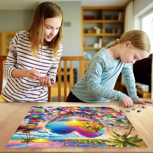 1000 Piece Puzzle for Adults, Difficult and Fun Adult Jigsaw Puzzles 1000 Pieces, Beach Sunset (27.5 x 19.7 Inch)