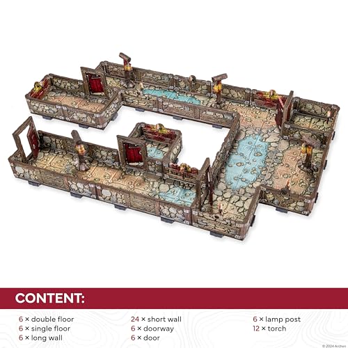 Dungeons & Lasers Prepainted Terrain Sets for DND and Tabletop RPG Games - 5E Compatible with 28mm-32mm Scale Miniatures - Modular Design for Fast Assembly (Dwarven Mine) - style: Dwarven Mine