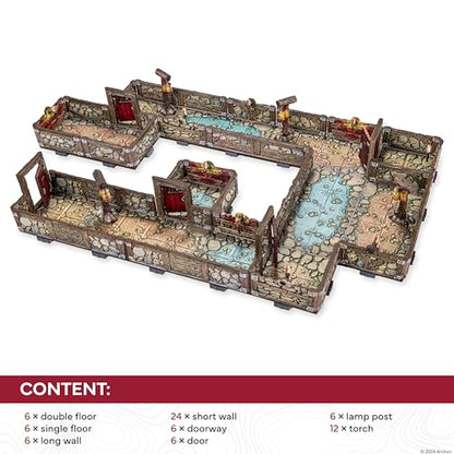 Dungeons & Lasers Prepainted Terrain Sets for DND and Tabletop RPG Games - 5E Compatible with 28mm-32mm Scale Miniatures - Modular Design for Fast Assembly (Dwarven Mine) - style: Dwarven Mine