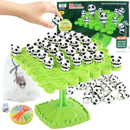 kykake Panda Balance Game Toys,Balance Game Tree Two-Player Parent-Child Interactive Family Tabletop Puzzle Montessori Toy,Pandas Board for Kids and Adults (Panda) - style: panda