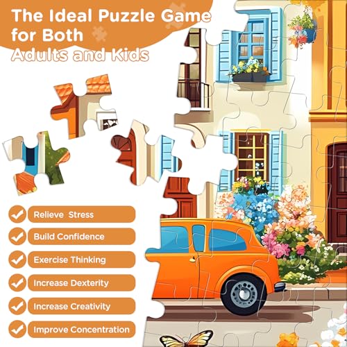 Jigsaw Puzzles 300 Pieces for Kids Adults Seniors, Car Butterfly Puzzles for Adult, Recycled Paper 300 Pieces Puzzle as Home Decor, Sturdy Puzzle Challenging Family Game Great Gift - style: Car