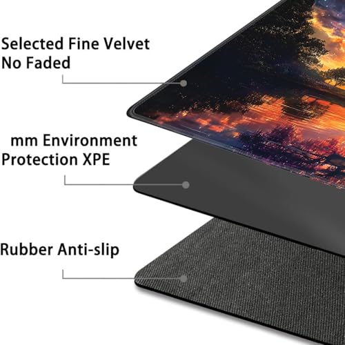 for MTG Game Playmat - 24 x 14 inches with Dices and Storage Bags, Non-Slip Base for TCG and Board Game Card Mats, Trading Card Games Mat, Rainbow Tree of Life Pattern Collectible Card Playmats - color: Jv-playmat-p7-1-h218