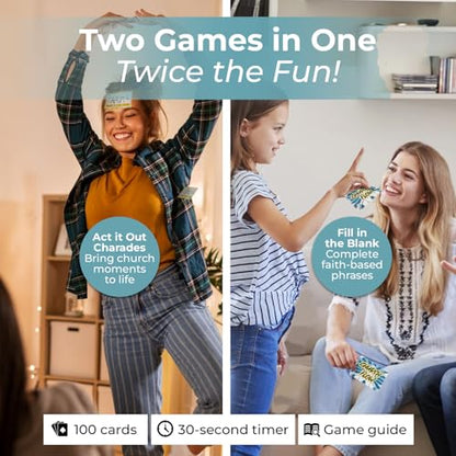 African American Expressions Church Flow – 2-in-1 Christian Card Game for Family Fun – Fill in the Blank & Act it Out Charades Experience – Perfect for Game Nights, Church Retreats & Gatherings