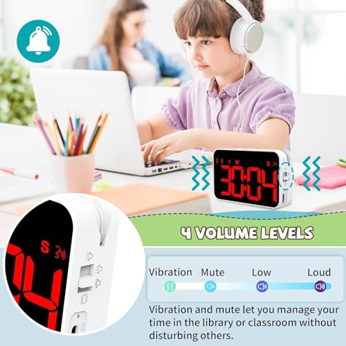PERSUPER Kitchen Digital Timer, Count Down Up, Rechargeable, Vibration Mode | Adjustable Volume and Brightness LED Display, Time Management Cook, Desk, Kids Adults Study Teaching, Kitchen Gadgets Red-1 - color: Red-1