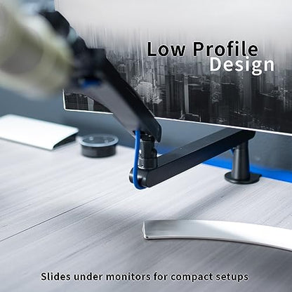 VIVO Low Profile Broadcast/Podcast Microphone Boom Arm Stand with 3/8 and 5/8 inch Screw Adapter, Heavy Duty Desk Mount, Professional Mic Stand with 360 Rotation, Black, STAND-MIC03L