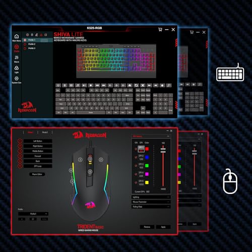 Redragon S151 Combo, K525 MembraneGaming Keyboard + M616 10000 DPI Mouse | 4 On-the-Fly Combos, No Software Needed, 6-Button Precision Control, Full-Size Layout, Shared Dongle, On-Board CPI Mice - color: S151 WT