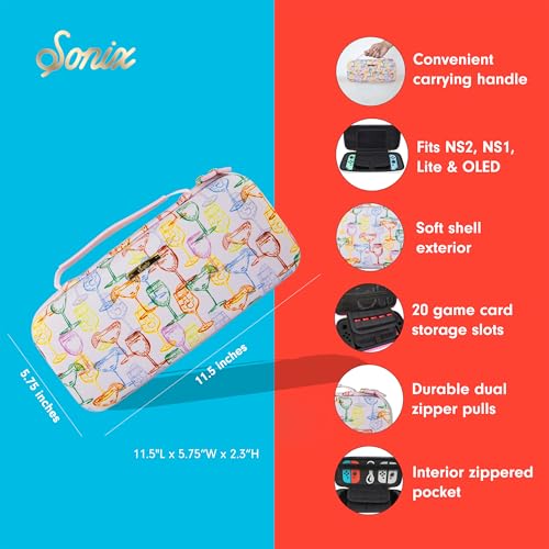 Sonix Carrying Case for Nintendo Switch 2, Switch 1, Lite, OLED, Protective Travel Case with Game Cartridge Storage | Wine All Day - color: Wine All Day