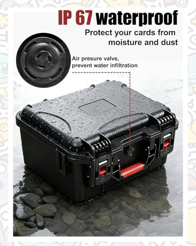 QINGUANG Graded Card Storage Box,Trading Card Case with 6 Foam Dividers,IP67 Waterproof PSA Slab Case for PSA/CSG/CGC/BGS Top Loaders Sports Cards (14.06"x11.81"x6.89") - size: 3 Rows upgraded