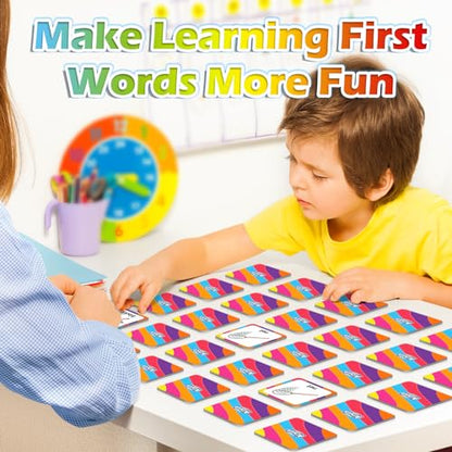 Aizweb First Words Match Game,Memory Game,52 Pcs Toddler Baby Flash Cards,Educational Toys for Pre K Preschool Kindergarten Learning Activities,Speech Therapy Materials Classroom Must Haves - style: First Words