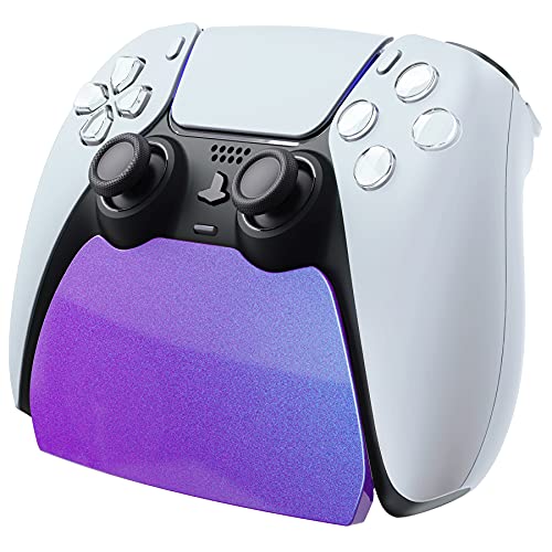 playvital Chameleon Purple Blue Controller Display Stand for ps5, Gamepad Accessories Desk Holder for ps5 Controller with Rubber Pads - color: Chameleon Purple Blue