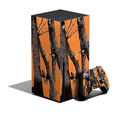 MightySkins Skin Compatible with Xbox Series X Bundle - Orange Camo | Protective, Durable, and Unique Vinyl Decal wrap Cover | Easy to Apply and Change Styles | Made in The USA - color: Orange Camo