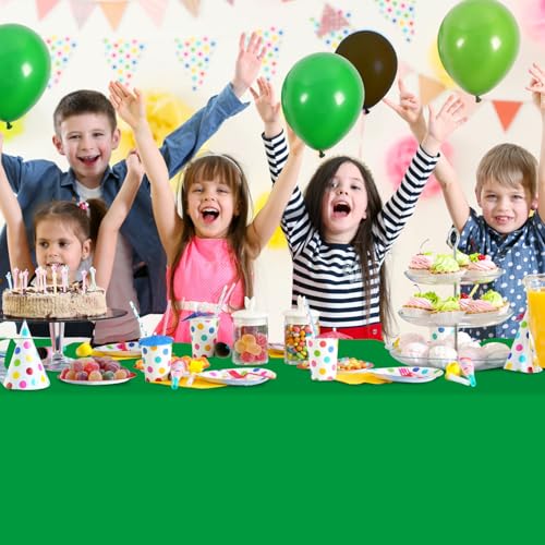 6 Pcs Dark Green & Brown Party Tablecloth Bulks, Disposable Plastic Pixel Gaming Tablecloth Dark Green Brown Table Cover for Picnic Video Game Birthday Party Supplies, 54x108 Inch - color: Green Brown