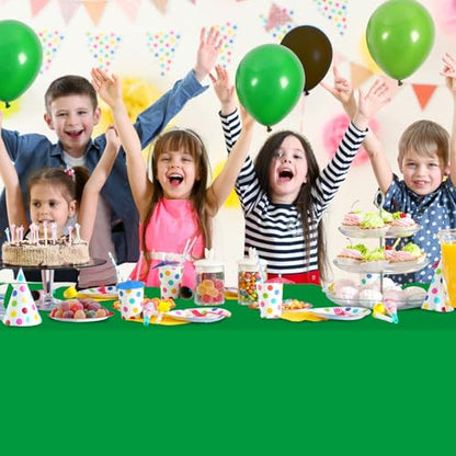 6 Pcs Dark Green & Brown Party Tablecloth Bulks, Disposable Plastic Pixel Gaming Tablecloth Dark Green Brown Table Cover for Picnic Video Game Birthday Party Supplies, 54x108 Inch - color: Green Brown