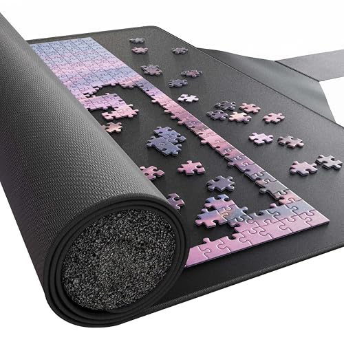 Premium Puzzle Mat - 37 x 59 Inches - Up to 3000 Pieces - Jigsaw Puzzle Roll Up Mat - Non Slip Rubber Bottom - Soft Polyester Surface - with Gift Packaging - style: 3000 Gift