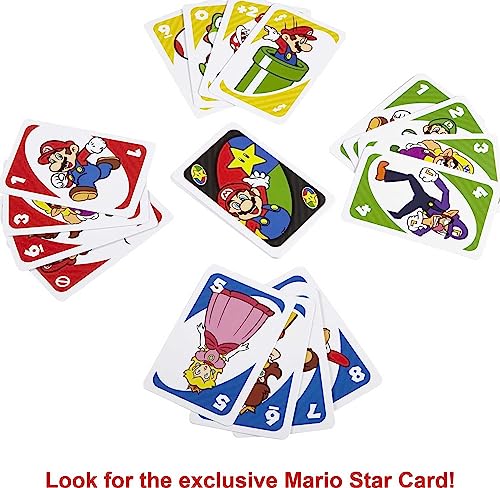 Mattel Games UNO Super Mario Card Game Animated Character Themed Collector Deck 112 Cards with Character Images, Gift for Kids Ages 7 Years Old & Up - style: UNO Super Mario Bros