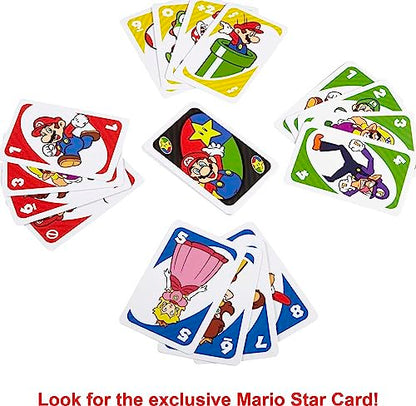 Mattel Games UNO Super Mario Card Game Animated Character Themed Collector Deck 112 Cards with Character Images, Gift for Kids Ages 7 Years Old & Up - style: UNO Super Mario Bros