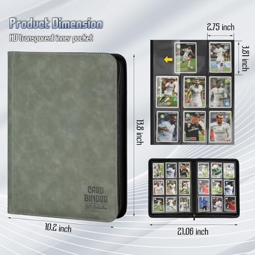Trading Card Binder, Premium 9 Pocket Double Sided 540 Pocket PU Card Collection Binder, Collectible Trading Card Albums for MTG, TCG, Sport Card, Game Cards (Dark Gray) - color: Dark Gray