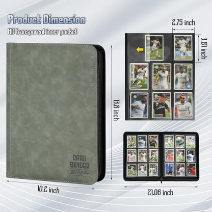 Trading Card Binder, Premium 9 Pocket Double Sided 540 Pocket PU Card Collection Binder, Collectible Trading Card Albums for MTG, TCG, Sport Card, Game Cards (Dark Gray) - color: Dark Gray